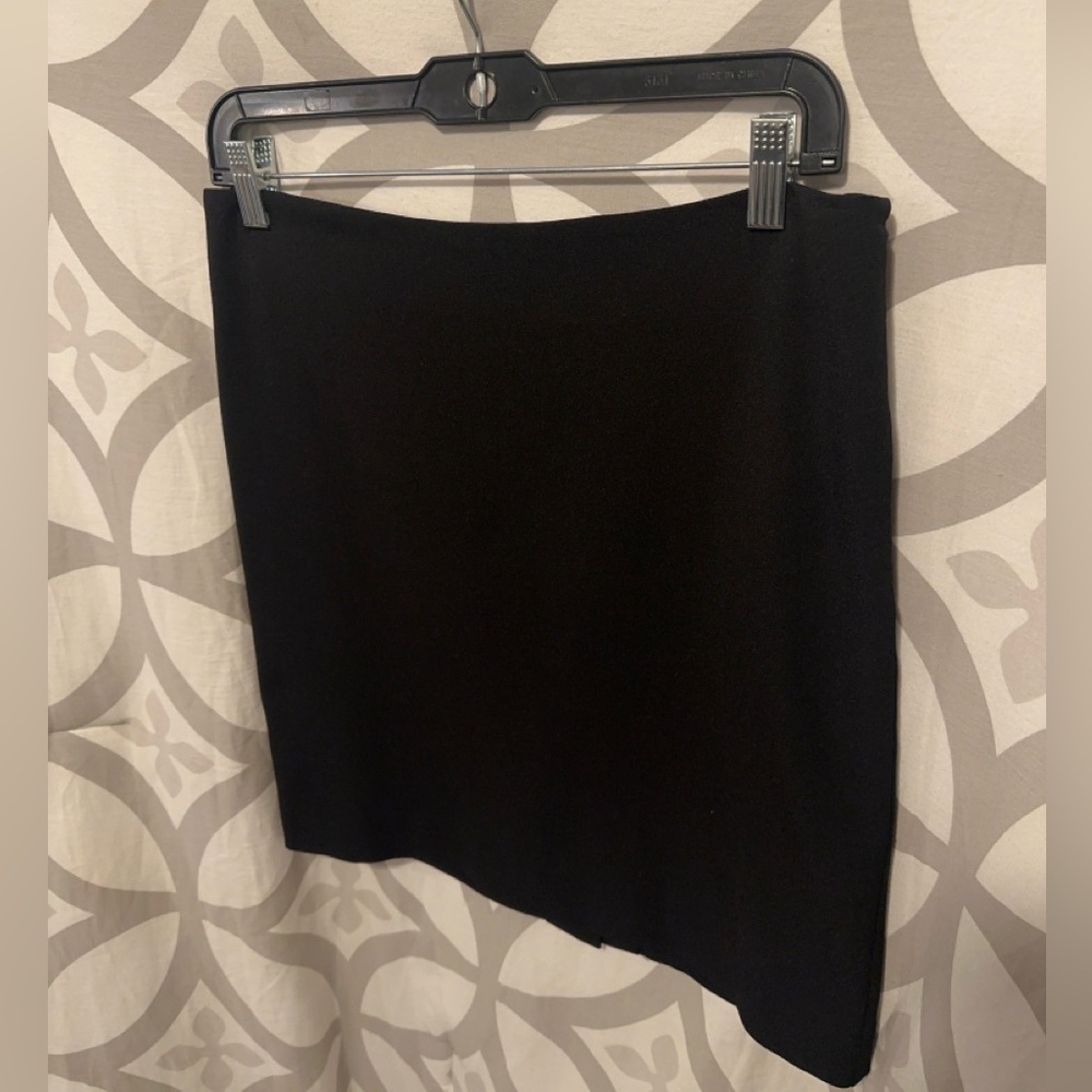MM Lafleur Skirt Size 4 / 30 Waist Black Pencil Plain Side Zip Office Work Mini - Picture 3 of 10